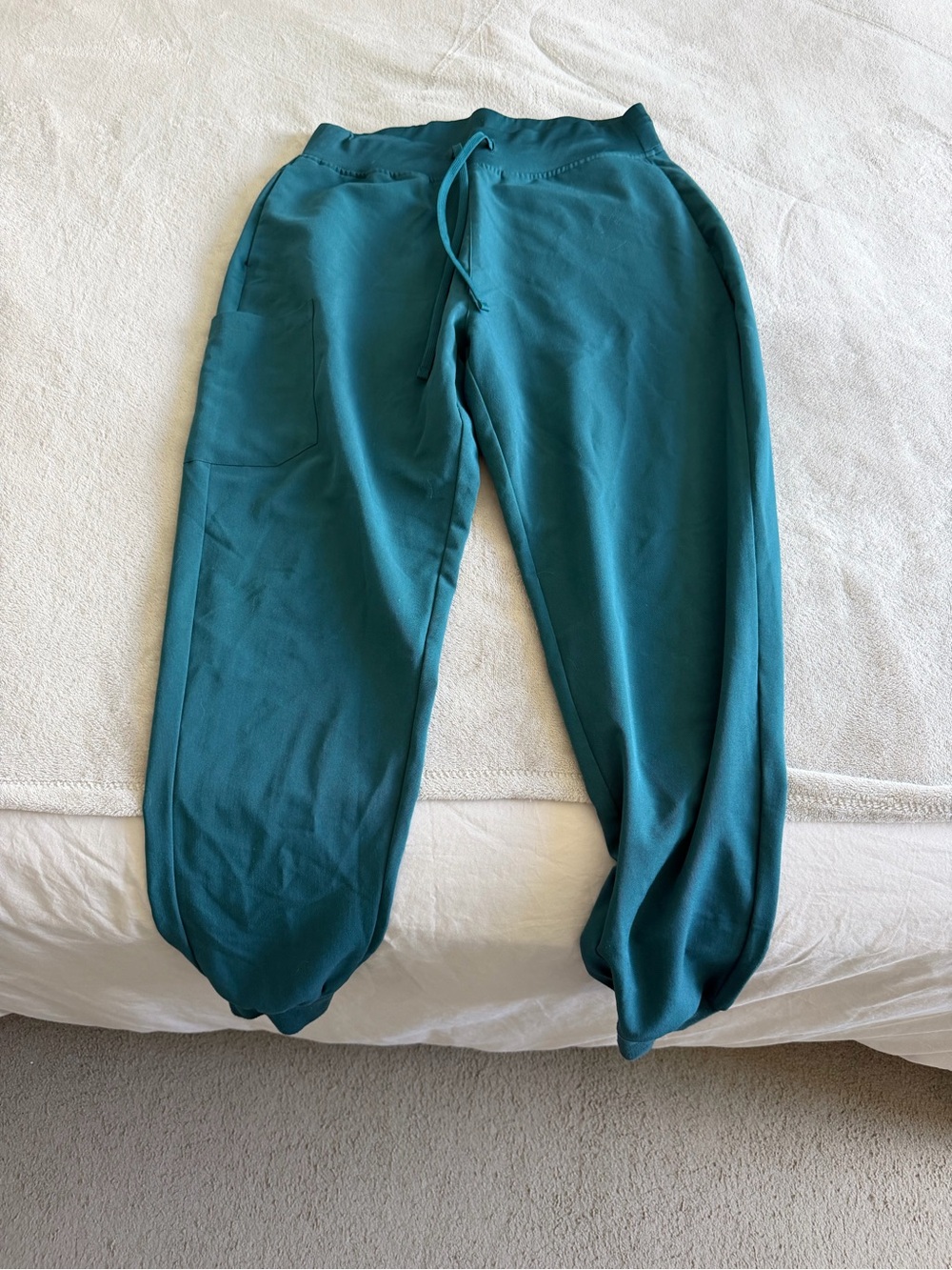 Teal Women's Scrub Jogger Pants with Drawstring Waist